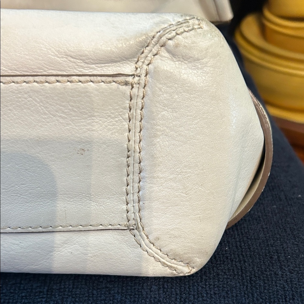 Michael Kors Cream Leather Shoulder Bag with Buckles - Picture 13 of 13